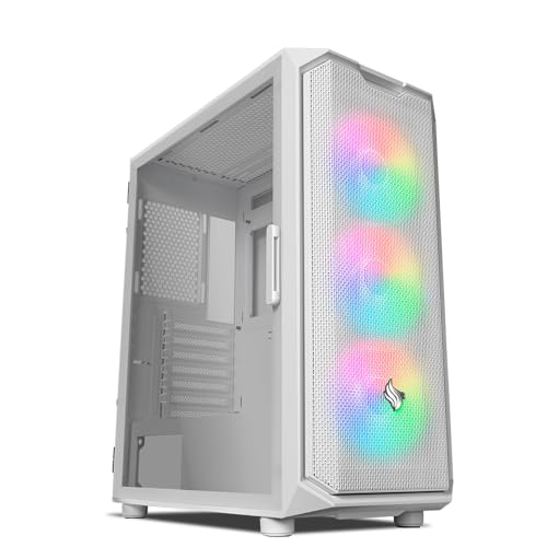 Gabinete Gamer Pichau Gadit L, ARGB, Mid-Tower, Lateral de Vidro, Com 3 Fans, Branco, PG-GDLWH-ARGB0
