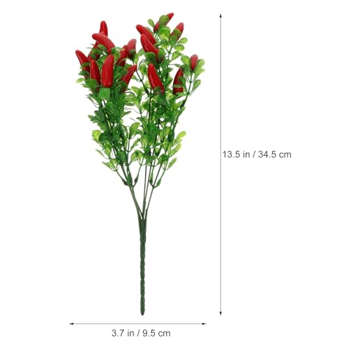 Chiles artificiales planta simulada sin marchitar en ramo de 4 piezas para el hogar 3