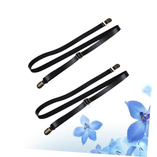 LIFKOME 2Pcs Adjustable Elastic Pants Suspenders Clips for Non PU Leather Trousers Straps Comfortable Fit for Boys and Durable Design for Use3