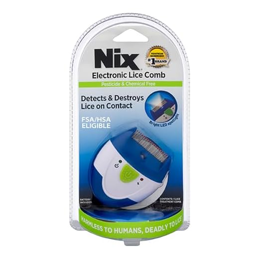 Nix Electronic Lice Comb Instantly Kills Lice & Eggs and Removes From Hair, White/Blue, 1 Count (Pack of 1)