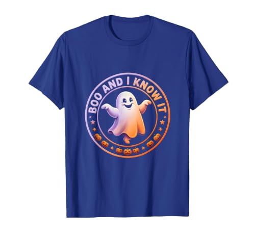 Boo And I Know It Funny Halloween Design T-Shirt, Men, Royal Blue, Medium