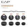 CAP Barbell Threaded Curl Bar Set with 50 LB Cement Grip Weight Plates | EZ Curl Bar with Threaded Collars for Strength Training & Home Gym Workouts