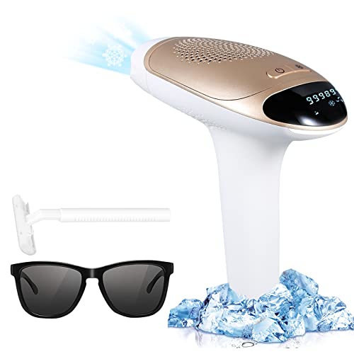 Hankeer IPL Geräte Haarentfernung Laser-Haarentfernungfür Männer und Frauen, Saphir ICE Cool 999.000 Leichte Impulse Schmerzlos und Langlebig, Körper, Gesicht, Bikinibereich (weiß) thumbnail