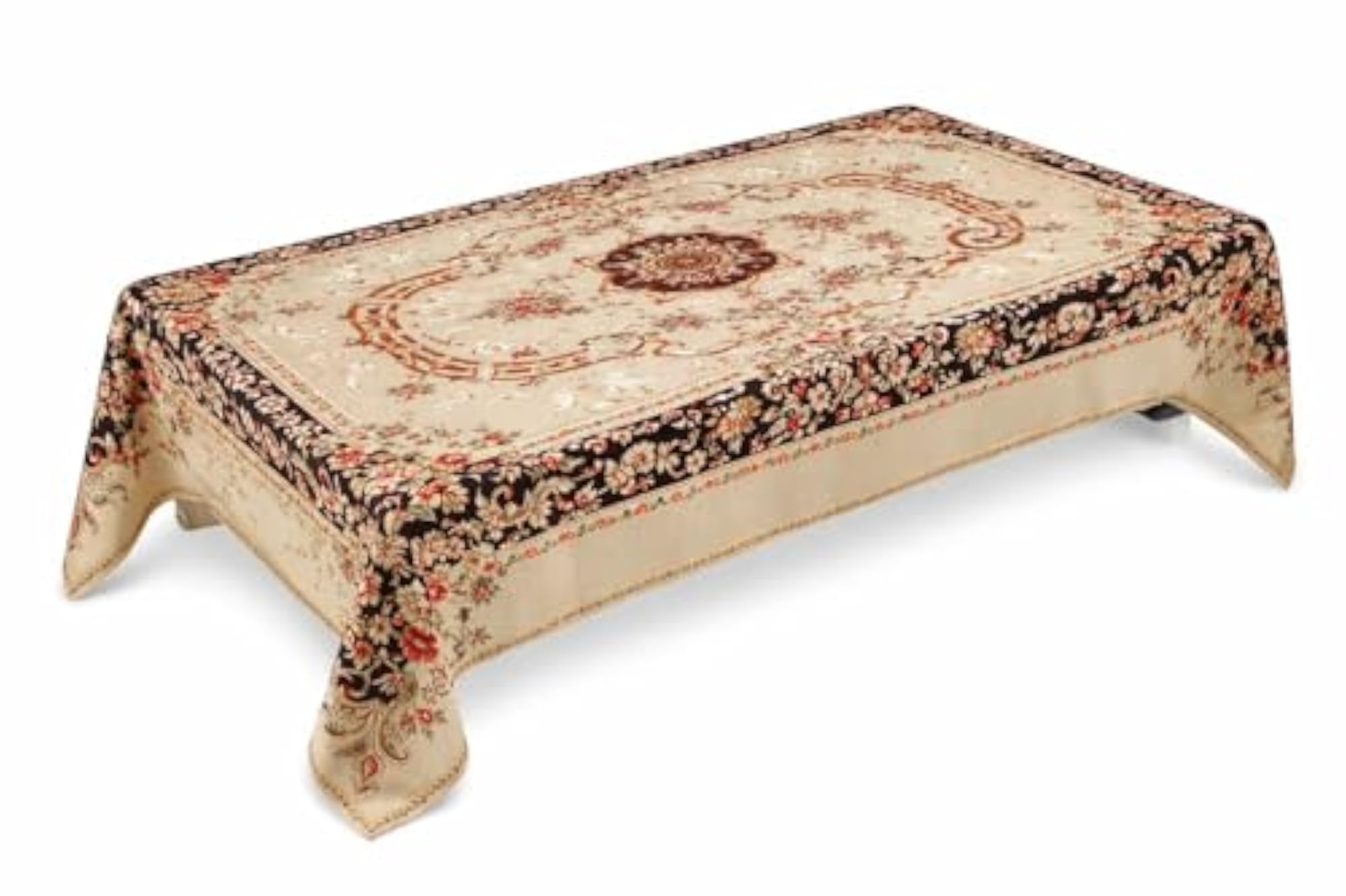 Decorative Vinyl Table Cover with Floral Pattern