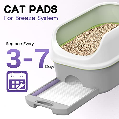CROCI 50 Pack Lavender Cat Liner Pads for Tidy Cats Breeze System – Super Absorbent, Quick-Dry, Leak-Proof, 16.9x11.4