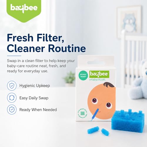 Image of Baybee Nasal Aspirator for Baby, Cold Relief Vacuum Nose Cleaner for Baby (to be Used with BAYBEE Nasal Aspirator) Hygiene Filter (Filter)