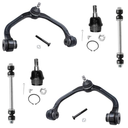 Detroit Axle - Front End 6pc Suspension Kit for Ford Ranger Mazda B2300 B2500 B3000 B4000, 2 Upper Control Arms 2 Lower Ball Joints 2 Sway Bar Links Replacement Coil Spring Suspension 1-Piece Design