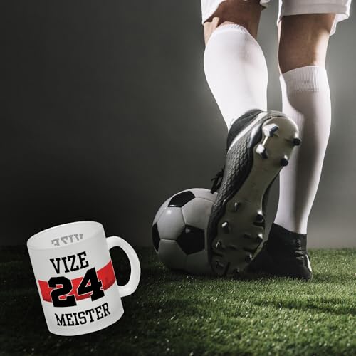 Stuttgart Brustring Glas Tasse mit Spruch Vizemeister 2024 Fußball Meisterschafts-Glas Tasse Schwaben Vizegart Liga Überraschung International