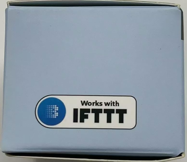 Side of the BroadLink Smart Hub S3 packaging box displaying the 'Works with IFTTT' logo.