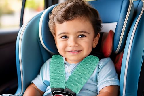 Medi Partners Gurtpolster Kinder 2 Stück Autogurt Polster Gurtschutz für Auto - 17x22cm 100% Baumwolle Minky Schulterpolster Kids Gurt… – Ansicht 5