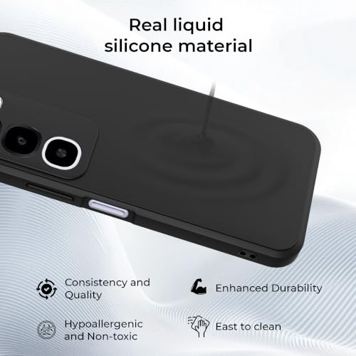 Image of A rtistque Back Cover Case for Realme P4R 5G with Camera Protection | Shockproof TPU|Stylish Protective Design|Slim Fit|Ultra Matte| Back Cover - Black