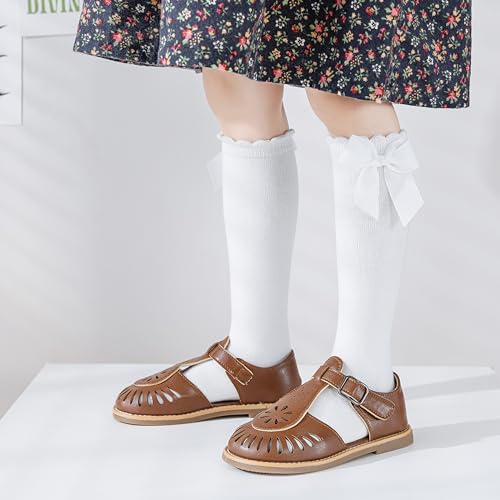 Marchare Baby Girls Knee High Socks Baby Girls Bow Stockings Cotton Uniform Stockings Dress Socks thumb #6