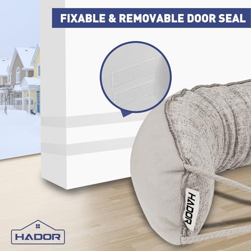 HADOR Door Draft Stopper for Bottom of Doors 30 Inch, Weighted Under Door Snake Noise/Breeze/Cold Air Blocker, Gray Soundproof Door Pillow Stopper - Thumbnail 2
