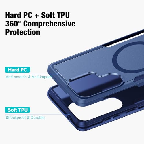 for Samsung Galaxy S26 Ultra Case[Compatible with Magsafe] [15 FT Military Grade Drop Protection] with Screen Protector & Lens Protector, Non-Slip Shockproof Case for Galaxy S26 Ultra (Dark Blue) by Bonkier - Used condition - Image 4