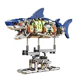 HEGOAI Shark Sea Creatures Building Set, Marine Animal Building Blocks Toys with Display Stand and Light, STEM Toys for Kids Adults Crossing Sea Lovers, 687 Pieces (Compatible with Lego)