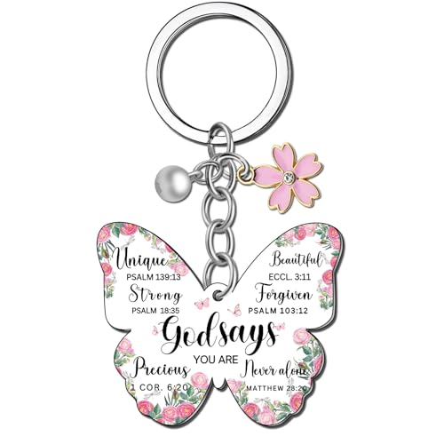 Celaqiu Christian Gifts for Women Faith Bible Verse Keychain Confirmation