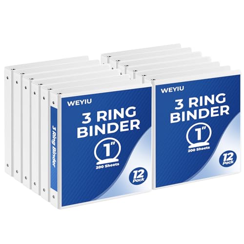 Classeur blanc de 2,5 cm lot de 12 pour stopper le désordre des feuilles volantes