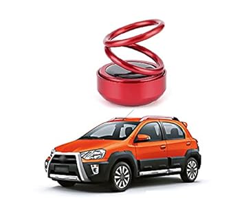PRIKNIK Solar Energy Rotating Car Perfume with Long Lasting Organic Fragrance, Feel-Good Premium Car Air freshener Compatible with Toyota Etios Cross