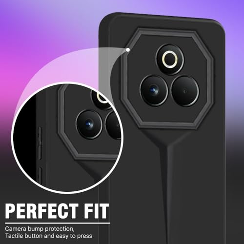 Image of WOW IMAGINE Back Cover for Realme P3 Pro 5G | Blade Series Ultra Thin Case with Lightweight Design | Camera Protection | Soft Matte Silicone Flexible Mobile Case - Black
