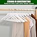 Amber Home White Wooden Hangers 30 Pack - Coat Hangers With Non-Slip Pant Bar for Shirts, Jackets, Dress