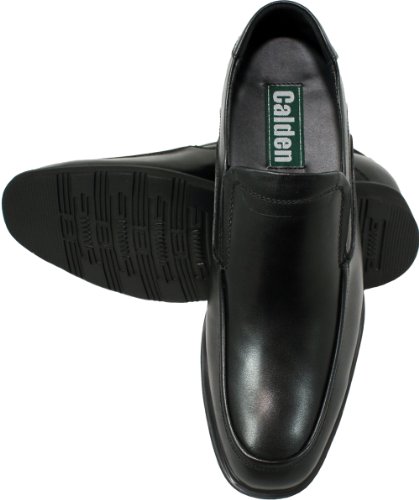 Calden Men's Invisible Height Increasing Elevator Dress Shoes - Black Premium Leather Slip-on Super Lightweight Formal Loafers - 2.8 Inches Taller - K312318 - Size 10 D(M) US4