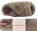 COFACE Women's Fluff Slippers Open Toe Fuzzy Faux Fur Ladies House Fashion Platform Slide Shoes with Comfort Arch Support, Indoor Outdoor Sole, Brown Size 5