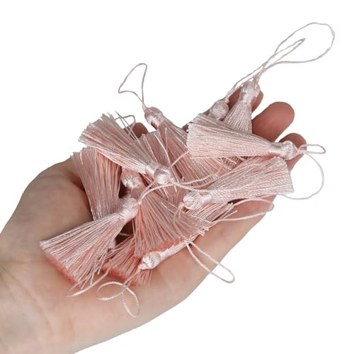Image of 48Pcs Mini Bookmark Tassels Handmade Keychain Silky Tassel