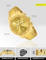 Invicta Men's 1270 Specialty Chronograph Gold Dial 18k Gold Ion-Plated Stainless Steel Watch — image 3