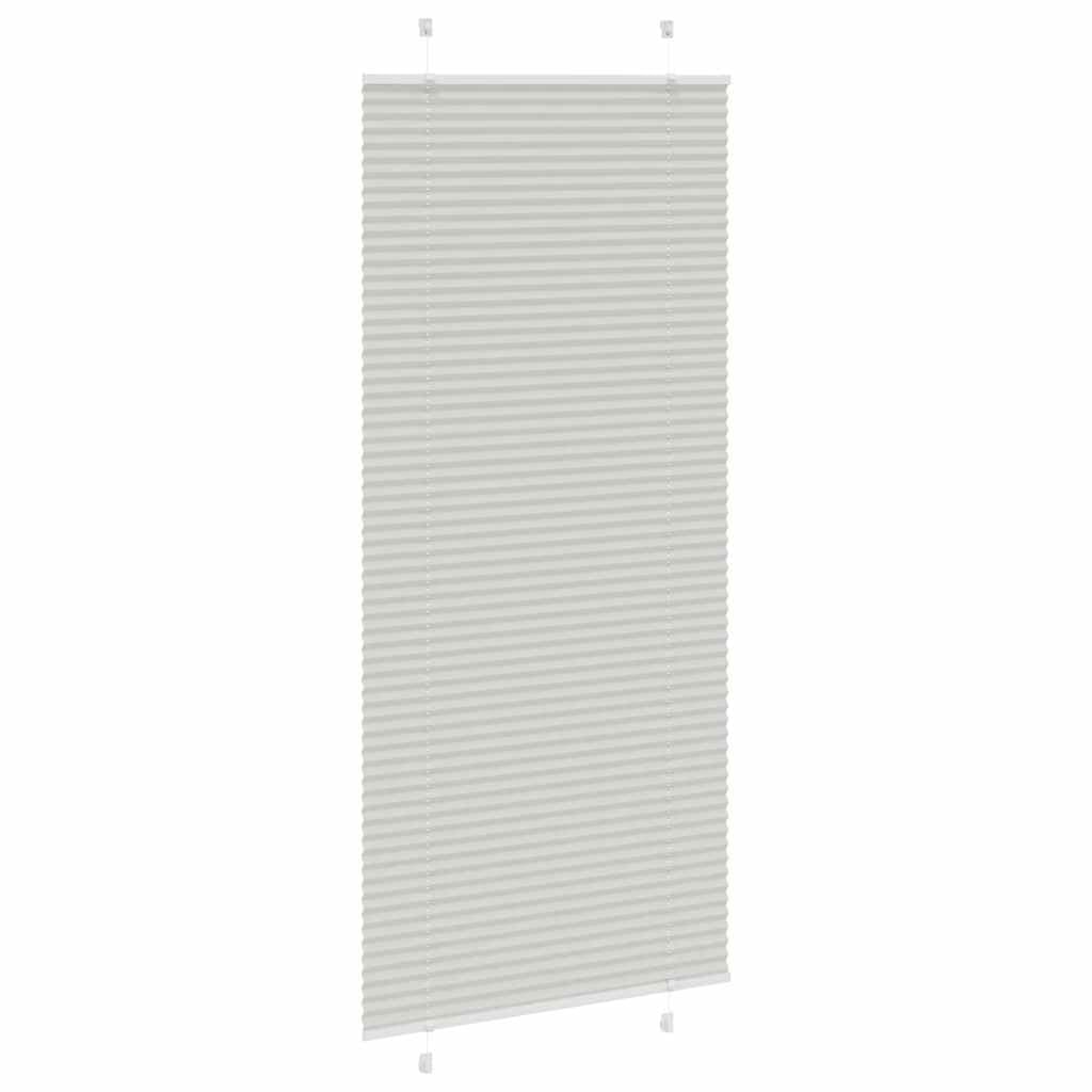 Store plissé Gris Clair 95x200 cm, Tissu 94,4 cm, Store vénitien tamisant occultant pour fenêtre, Protection Solaire, intimité et Isolation Thermique, Montage sans perçage ou avec vis
