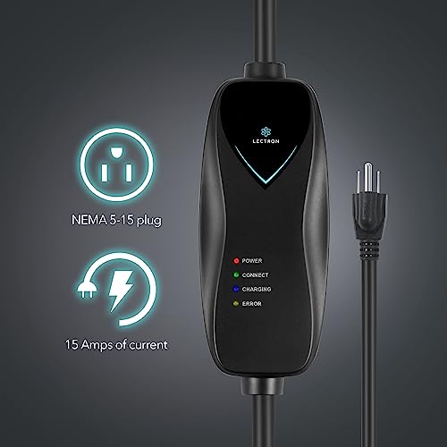 Lectron Level 1 EV Charger, 16 ft Extension Cord & J1772 Cable