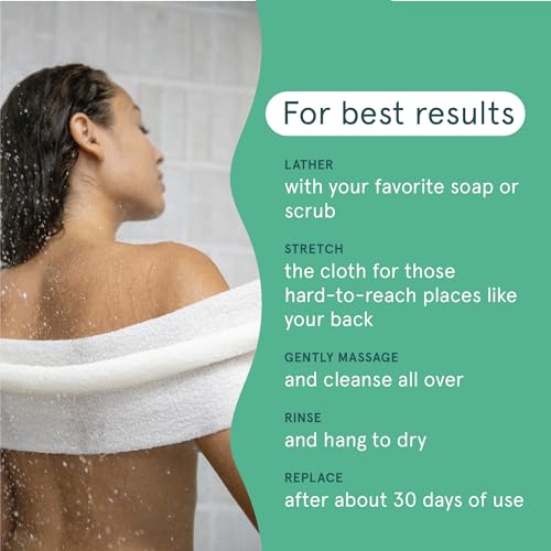 Cleanlogic CLC-02502-12 Body Exfoliating Cloth, Stretchy Organic Sustainable Cotton Exfoliator Bath And Shower Washcloths thumb #3