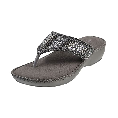 Image of Mochi Women Suede Leather Comfort Slip-on Sandal