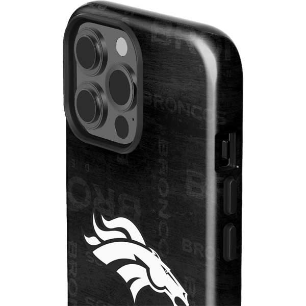 Skinit Impact Phone Case Compatible with iPhone 14 Pro Max - Officially Licensed NFL Denver Broncos Black & White Design