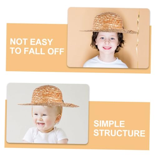 FRCOLOR Straw Hat for Lightweight DIY Blank Sun Hat for Boys for Outdoor Adventures and Creative Decor Activities4