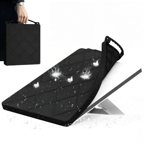 Silicone Starlink Mini Cover Case - Premium Silicone Protective Case for Starlink Mini Satellite Antenna Portable Wavy Edge Design Perfect for RV/Camping (Black)