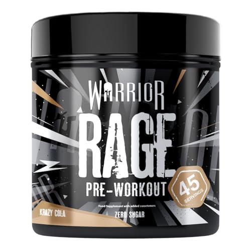 Warrior Rage Pre-Workout Powder, 300 mg Caffeine High Stim Energy Booster with Beta-Alanine, Creatine, BCAAs, Citrulline & AAKG for Focus, Strength & Muscle Pump - Krazy Cola