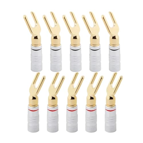 Conectores banana para eliminar ruidos en cable de audio con tornillo de pala 2