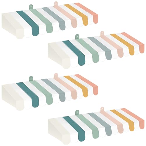 Image of Boao 4 Pcs 3D Cardboard Awning Decor,Morandi Color,Boho Style | Paper Awning, Circus Carnival Theme, For Bulletin Board, Lemonade Stand, Bakery & Ice Cream Truck, Wall Window Backdrop