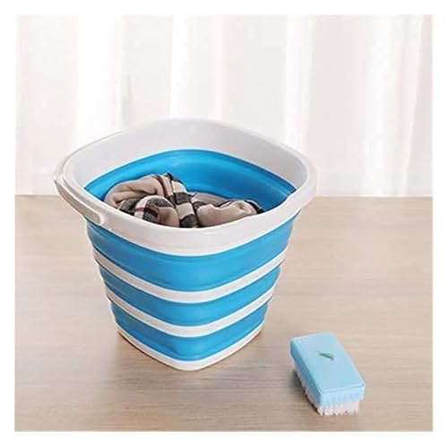 Cubo plegable multicolor azul para camping playa y pesca 5