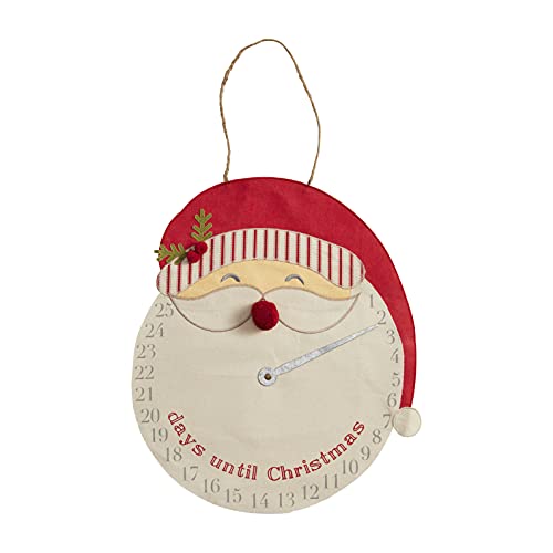 Mud Pie Christmas Santa Clock Countdown, 16" Dia