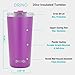 Drinco - 20 oz Stainless Steel Tumbler | Double Walled Vacuum Insulated Mug With Lid, 2 Straws, For Hot & Cold Drinks (20oz Deep Purple, 20oz)
