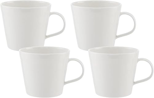 Royal Doulton 1815 Pure - Juego de 4 tazas de 13.5 onzas, color blanco