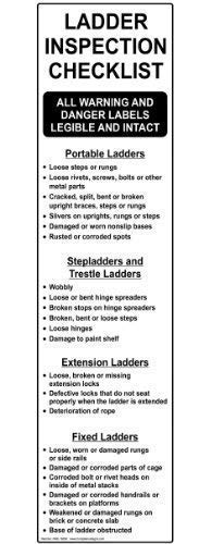 ComplianceSigns.com Ladder Inspection Checklist Label Decal, 8x2 inch Vinyl for Industrial Notices
