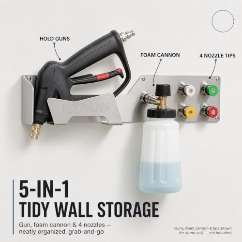 FIXFANS Pressure Washer Gun Holder, Wall Mounted Foam Cannon Tool Organizer by FIXFANS - Used condition - Image 3