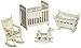 Melissa & Doug Classic Wooden Dollhouse Nursery Furniture (4 pcs) - Crib, Bassinette, Rocker, Rocking Horse