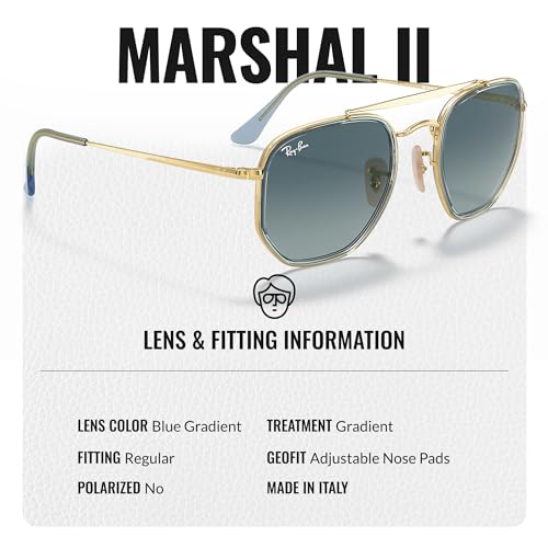 Ray-Ban RB3648M MARSHAL II Square-Round Shaped Sunglasses for Men & Women with Official RAYBAN Eyewear Kit4