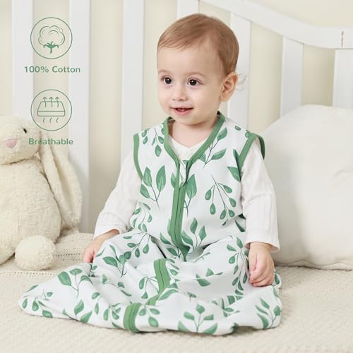 Image of JELLYMONI Baby Sleep Sack 18-24 Months 100% Cotton Wearable Blanket, 0.5 TOG Soft Lightweight Toddler Sleeping Sack 3 Pack 2-Way Zipper Newborn Sleep Sacks