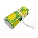 ABAKUHAUS Zitronen Mäppchen Rollenhalter, Zitrusfrüchte Vibrierende Farben, langlebig und tragbar Segeltuch Stiftablage Organizer, 36 Schlaufen, Lime Green Yellow