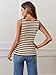 MEROKEETY Women's Sleeveless Ribbed Knit Tank Tops 2025 Summer Striped Square Neck Shirts Casual Basic Tanks Beige M