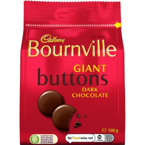 Cadbury Bournville Dark Chocolate Giant Buttons 100 g (Pack of 1)